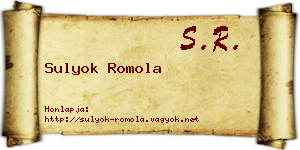 Sulyok Romola névjegykártya